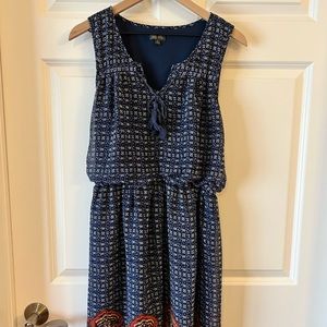 LILY ROSE Blue Printed Sleeveless Dress